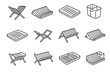 © Nata - Drainer utensil sides vector compact icon plate drying profile rack foldable