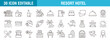 © NicBrand - Collection of resort hotel icons. Recreation, vacation, wellness, tourism. Icon template editable resizable EPS 10