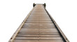 © Pambudi - Wooden pier or dock pathway leading into distance, isolated on white or transparent background. PNG