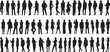 © MstMuktarinaAkter - Business people silhouette collection, diverse standing human figures, men and women isolated, corporate team poses, professional crowd illustration, black shadow characters set