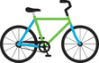 © faisalaladabi - Vibrant green and blue bicycle illustration featuring a classic frame design, perfect for various graphic applications, representing transportation, healthy lifestyle, and eco-friendly travel concepts