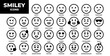 © SARMANICON - Smiley icon line set. Emoji icon collection containing happy emotion, sad, smiling, surprised, angry, relaxed, confused, laughing, excited and shocked emoticon icons. Vector outline illustration.