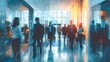 © Ashi - Abstract motion blur of business team in modern open office, energetic workplace scene representing teamwork and productivity