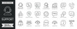 © SomDraw - Support outline icon set. Containing customer service, agent, chat, help, call, technical, assistance, feedback, message, information, FAQ and more. Editable stroke symbols pack. Vector illustration