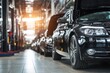 © ttonaorh - High-end vehicle with hood open inside a automotive service center, maintenance, and premium car care.
