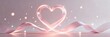 © Hasthim - Minimalist Valentine banner with abstract heart of flowing luminous ribbons, soft gradient, floating light particles