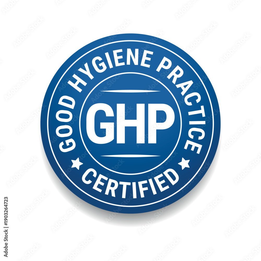 Round GHP certified badge for Good Hygiene Practice labels Stock Vector ...