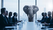© Bonsales - Elephant in the room concept during corporate meeting, business people discussing large obvious problem