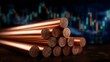 © Mariam - Digital display showing copper bars with stock market charts