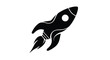 © Moheeb - A simple black silhouette of a rocket ship blasting off with flames and smoke