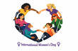 © NoblePix - Diverse women celebrating International Women's Day with a heart shape formation