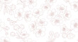 © azad - Seamless cherry blossom floral vector clipart pattern in pastel pink line art style