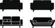 © astroDev - described features four black silhouette sofas displayed against a white background, showcasing a variety of styles. Here’s a detailed explanation of the elements and characteristics of this arrangeme