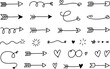 © MDKHOYBAR - Black and white arrow and heart doodle on white background