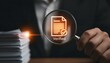 © AURNAB&BARAI - Magnified document verification with glowing checkmark