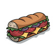 © Nassar - A cartoon illustration of a delicious sandwich with cheese, lettuce, and tomato