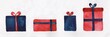 © Demetr White/Stocksy - Illustration of blue and red gifts, watercolor