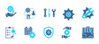 © Novary - Maintenance and Repair  icon set collection . Icon pack contain Maintenance, Repair, Wrench, Gear, Machine repair, Inspection, Service schedule, Preventive maintenance. dual tone vector.