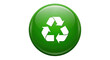 © Suchona - Green recycle symbol glossy button with white arrows representing environmental sustainability and conservation isolated on transparent background