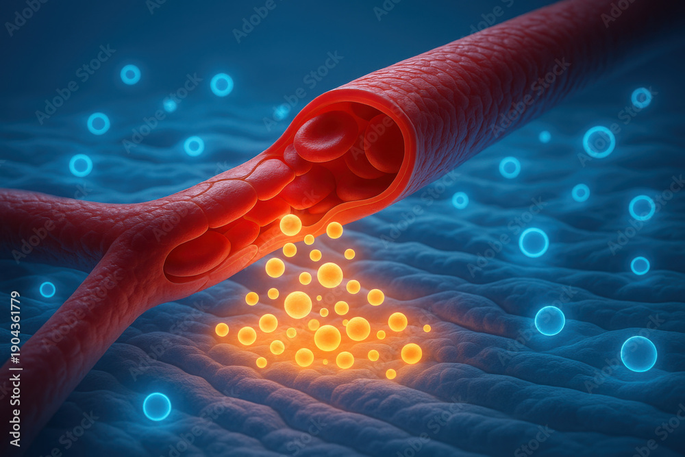 Inflammation response scene shows permeability with plasma proteins ...