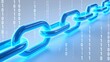 © Hazel - Blue glowing chain with binary code