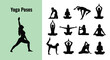 © Ammar - Collection of diverse female yoga poses silhouettes demonstrating various physical postures and meditative positions for health and wellness illustration