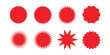 © Eunos - A collection of eight distinct red burst shapes arranged in a grid pattern