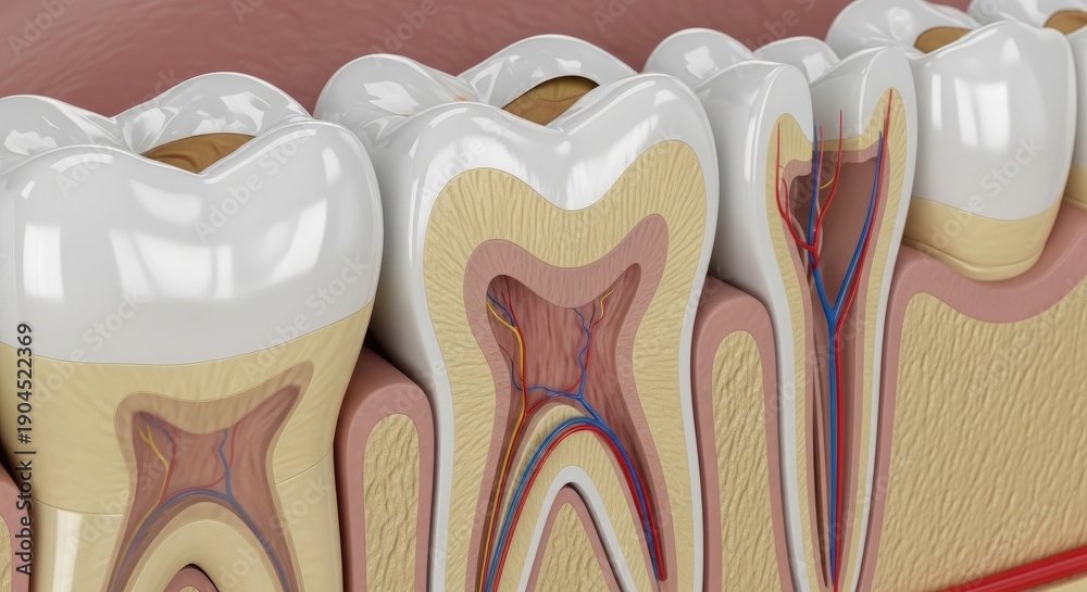 Dental Caries - A Detailed Illustration of Tooth Decay. Stock Photo ...