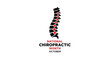 © Atiah - national chiropractic month october awareness vector featuring a stylized black human spine silhouette with highlighted red dots