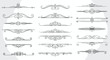 © Michael - Set of twenty one ornate horizontal line dividers offers elegant calligraphic flourishes and decorative accents for book or web design.