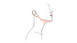 © Alom - Minimalist one line drawing of a woman profile with subtle skin tone accents for beauty, wellness and elegance concept.