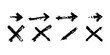 © Rabbi - Black arrows and crosses drawn with a thick marker on a white background Vector