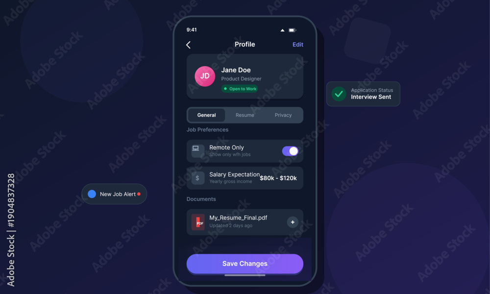 This mobile app user interface design displays a profile for a product ...