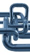 © photohappy - A shiny, convoluted steel pipeline takes a drastically inefficient route to connect two points that are very close together, symbolizing pointless complexity, inefficiency, problem, maze