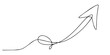 © Gerish - Growth arrow in one line art style. Arrow pointing up drawing with editable black stroke on white background. Vector illustration, Arrow symbol continuous one line drawing on white background minimal.