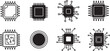 © Jolakha - Black and white computer chip with various microchip circuit board electronics technology