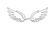 © ColdFire - Pair of angel wings drawn in a continuous single line style creates a minimalist and elegant symbol of freedom, spirituality, and protection with its clean black outline