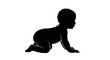 © azam - Silhouette of a baby crawling on a white background 2.