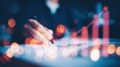 © Ryzhkov - Businesswoman hand calculating financial report with growth chart for investment analysis, banking strategy banner in modern office with soft bokeh lighting