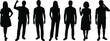 © CreativeStorage - Diverse male and female silhouette collection featuring casual standing poses, expressive gestures and modern lifestyle figures for creative projects and vector design