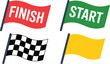 © SK 2008 - Flag Start. Flag finish for the competition. streamers of Start and Finish in flat style. 4 different colors of a finish line. vector illustration isolated on white.