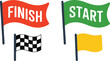 © SK 2008 - Flag Start. Flag finish for the competition. streamers of Start and Finish in flat style. 4 different colors of a finish line. vector illustration isolated on white.