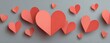© MKS - The light background is adorned with a collection of red, paper‑cut hearts, signifying love and affection