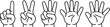 © Misho x Mamun - Children's hands.A set of drawings showing fingers from 1 to 5.one line vector icon illustration