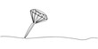 © Parboti - Elegant diamond push pin continuous one line drawing, Continuous one line drawing of diamond gemstone illustration, Diamond one line continuous banner. Line art jewelry concept banner. Outline vector