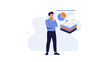 © Elon - Man thinking about business analytics charts and data reports
