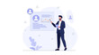 © Aver - Business man presenting data and growth chart on whiteboard during meeting