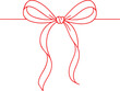 © Alamin - Hand drawn red doodle gift bow sketch vector illustration for holiday present decoration