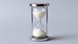© Ulia_photo - Hourglass with white sand on plain background, 3D rendering, illustrating concept of time passing