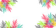© Annas - Leaf background with summer fun concept design, abstract illustration with exotic jungle leaves, colorful design, summer background.